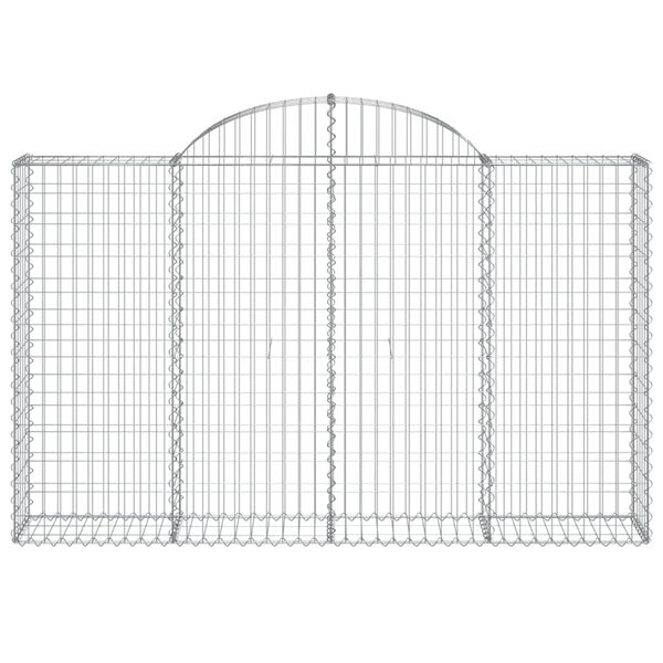 vidaXL Cesto gabião arqueado 200x30x120/140 cm ferro galvanizado
