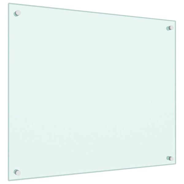 vidaXL Painel anti-salpicos de cozinha 70x60 cm vidro temperado cor leitosa