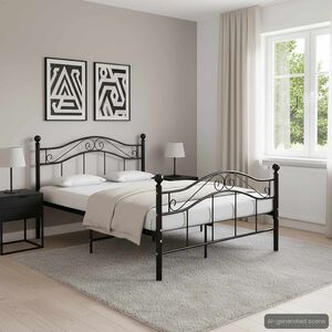 vidaXL Estrutura de cama 120x200 cm metal preto