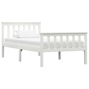 vidaXL Estrutura de cama 100x200 cm madeira pinho maci&ccedil;o branco