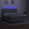 vidaXL Cama box spring c/ colch&atilde;o e LED 180x200 cm tecido cinza-claro