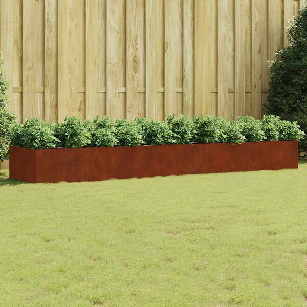 vidaXL Canteiro elevado de jardim 360x80x40 cm a&ccedil;o corten