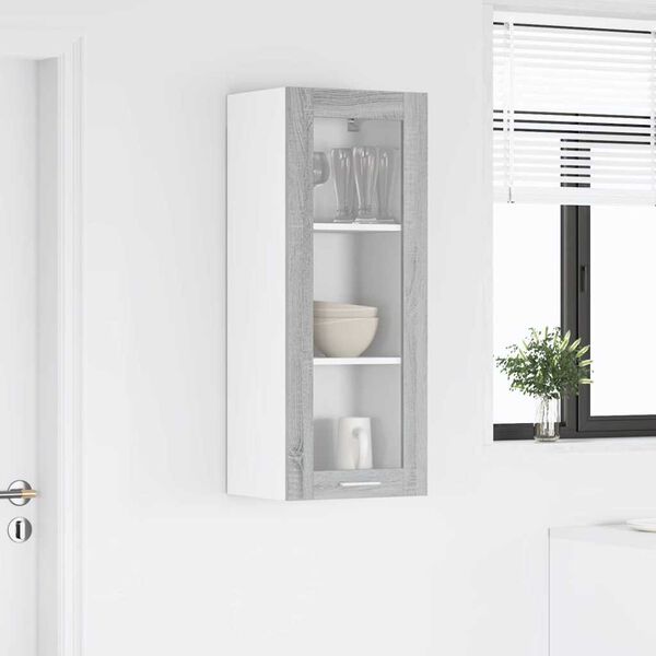 vidaXL Arm&aacute;rio suspenso com porta Cinza Sonoma 40 x 31 x 100 cm