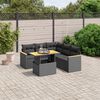 vidaXL 6 pcs conjunto sof&aacute;s de jardim c/ almofad&otilde;es vime PE preto