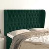 vidaXL Cabeceira cama c/ abas veludo 163x23x118/128 cm verde-escuro