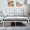 vidaXL Estrutura de cama com cabeceira 135x190 cm metal branco