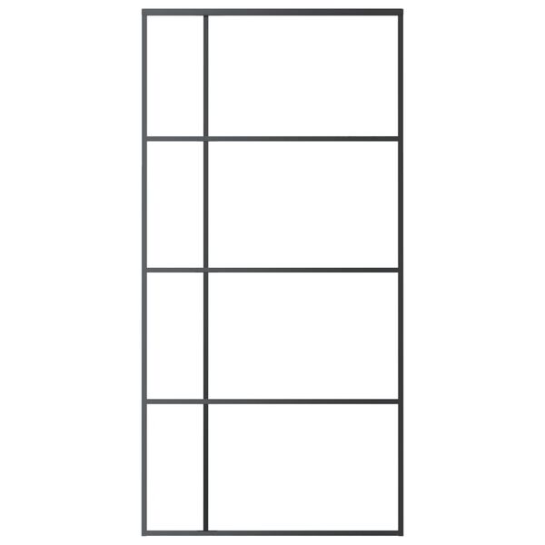 vidaXL Porta deslizante vidro ESG fosco e alum&iacute;nio 102,5x205 cm preto