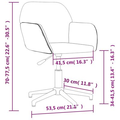 vidaXL Cadeira de escritório giratória tecido cinzento-claro