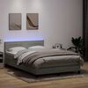 vidaXL Cama box spring c/ colch&atilde;o e LED 160x220 cm veludo cinzento-claro