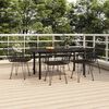 vidaXL 7 pcs conjunto de jantar para jardim vime PE preto