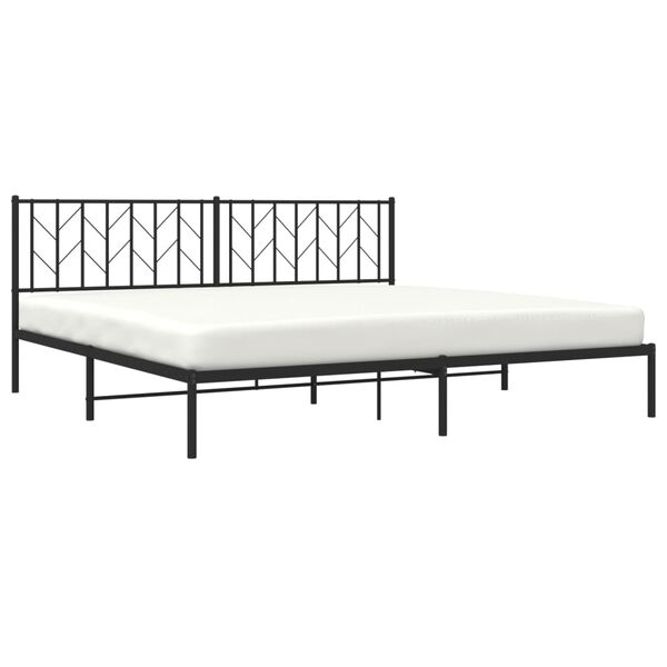 vidaXL Estrutura de cama com cabeceira 200x200 cm metal preto