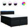 vidaXL Cama com molas/colch&atilde;o 140x190 cm tecido preto