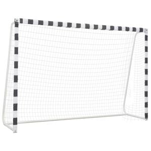 vidaXL Baliza de futebol 300x200x90 cm metal preto e branco