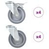 vidaXL 8 pcs rodas girat&oacute;rias com orif&iacute;cio para parafuso 100 mm