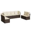 vidaXL 8 pcs conjunto sof&aacute;s de jardim c/ almofad&otilde;es vime PE castanho