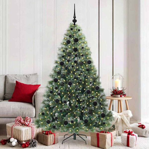 vidaXL &Aacute;rvore de Natal Artificial com 300 LEDs Verde 180 cm PE e PVC