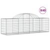 vidaXL Cestos gabi&atilde;o arqueados 40pcs 200x50x60/80 cm ferro galvanizado