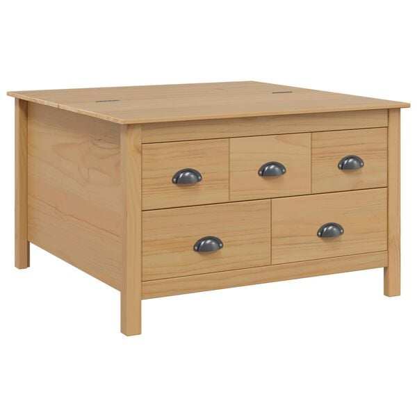 vidaXL Mesa de centro com gaveta Marrom mel 79.5 x 79.5 x 49 cm