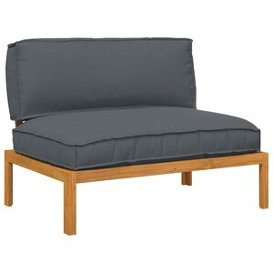 vidaXL Conjunto de Sof&aacute;s com almofada Liso Antracite 120 x 92 x 69 cm