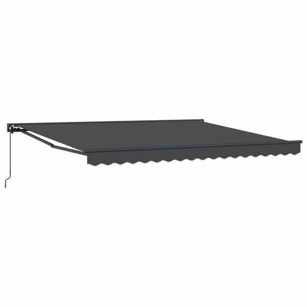 vidaXL Toldo Retr&aacute;til Manual Antracite 400 &times; 300 cm Alum&iacute;nio e Tecido
