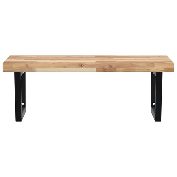 vidaXL Prateleira de parede p/ lavat&oacute;rio a&ccedil;o/madeira de ac&aacute;cia maci&ccedil;a