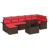 vidaXL Conjunto de Sof&aacute; de Jardim 8 unid. Castanho vime PE
