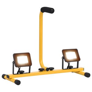 vidaXL Projetor c/ ilumina&ccedil;&atilde;o LED e pega 2x10 W branco quente