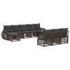vidaXL Conjunto de Sof&aacute; de Jardim 10 pcs Cinza e Cinza Escuro vime PE