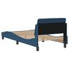 vidaXL Estrutura de cama com cabeceira Dover tecido 90x190 cm azul