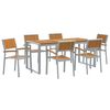 vidaXL Conjunto de Jantar para Jardim 7 unid. Cinzeto