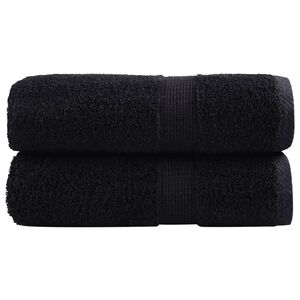 vidaXL Toalhas de rosto premium SOLUND 2 pe&ccedil;as pretas 30x30 cm 600 g/m&sup2;