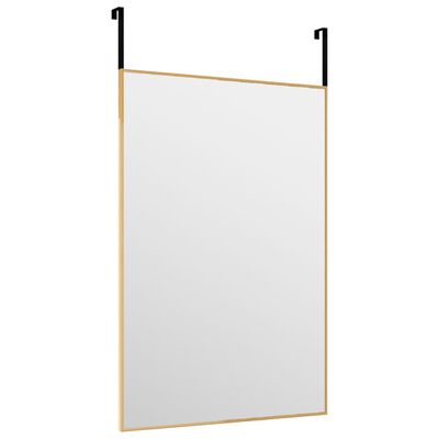 vidaXL Espelho para porta 40x60 cm vidro e alumínio dourado