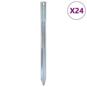 vidaXL Estacas para tenda 24 pcs 30 cm &Oslash;20 mm a&ccedil;o galvanizado