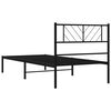 vidaXL Estrutura de cama com cabeceira 90x190 cm metal preto