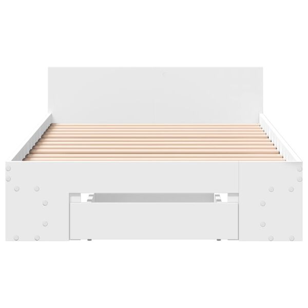 vidaXL Estrutura cama c/ gaveta 90x190 cm derivados de madeira branco