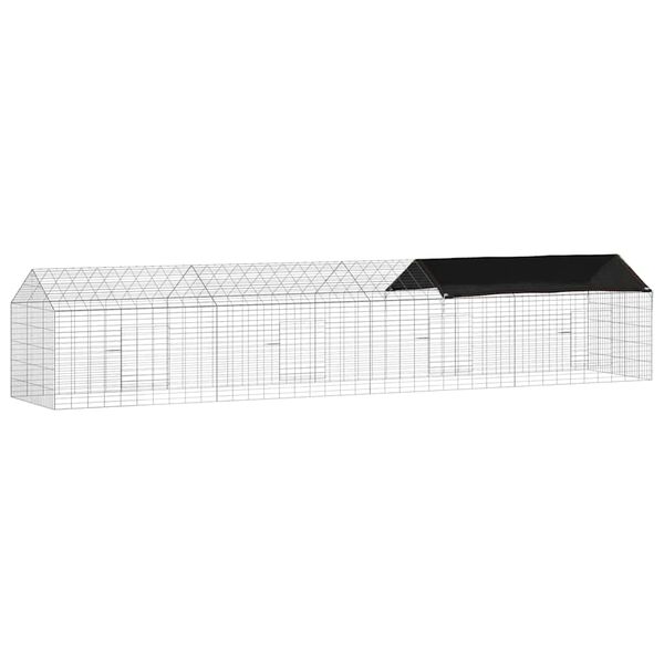 vidaXL Gaiola para Coelhos Prateado 400 x 78 x 78 cm A&ccedil;o Galvanizado