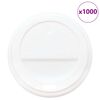 vidaXL Tampas para copos caf&eacute; papel &Oslash;80 mm 8oz 1000 un pl&aacute;stico branco