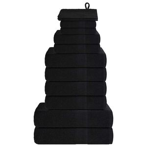 vidaXL 12pcs Conjunto de toalhas FROGN 360 g/m&sup2; preto