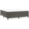 vidaXL Cama com molas/colch&atilde;o 160x200 cm veludo cinzento-escuro