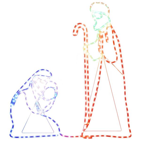 vidaXL Figura de Maria e José com 264 LEDs 40x55&38x100 cm