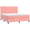 vidaXL Cama com molas/colch&atilde;o 180x200 cm veludo rosa