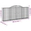 vidaXL Cestos gabi&atilde;o arqueados 5pcs 300x30x120/140cm ferro galvanizado