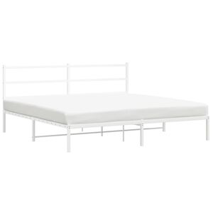 vidaXL Estrutura de cama com cabeceira 183x213 cm metal branco
