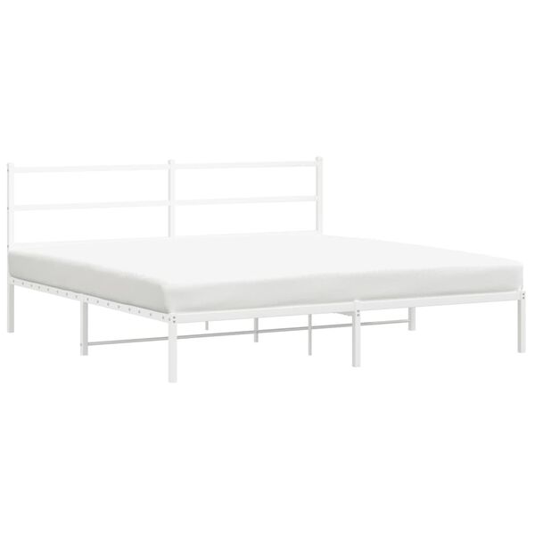 vidaXL Estrutura de cama com cabeceira 183x213 cm metal branco