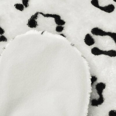 vidaXL Tapete leopardo de pelúcia, 139 cm, branco