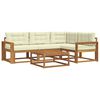 vidaXL Conjunto de Sof&aacute;s para Exterior 5 pcs Natural e Creme
