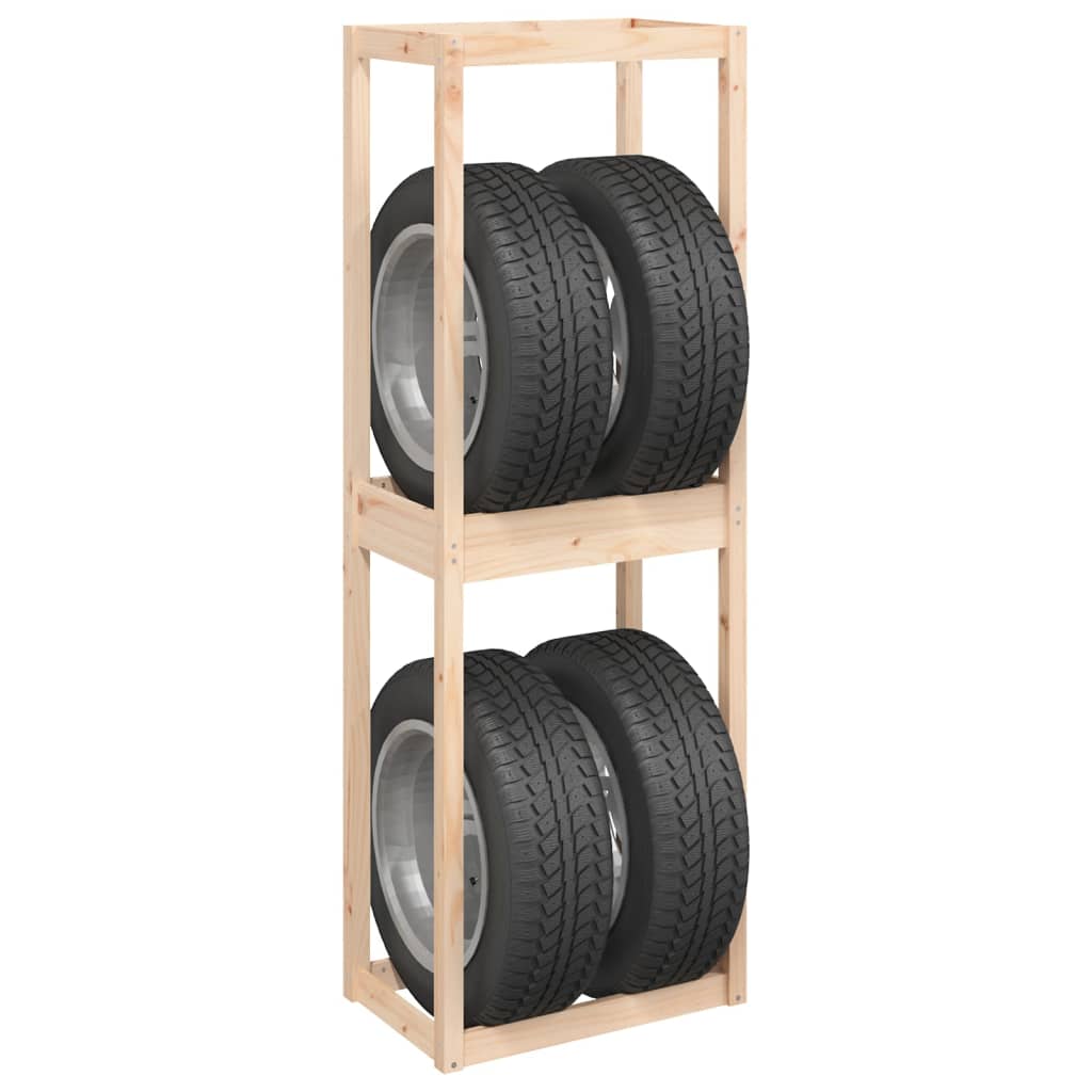 vidaXL Prateleira para pneus 63x40x180 cm madeira de pinho maciça