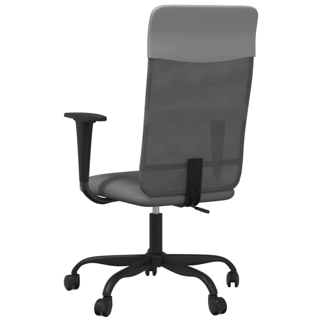 vidaXL Cadeira escritório tecido malha/couro art. regulável cinza