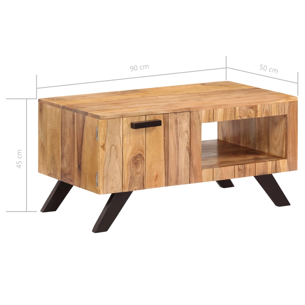 vidaXL Mesa de centro 90x50x45 cm madeira de acácia maciça