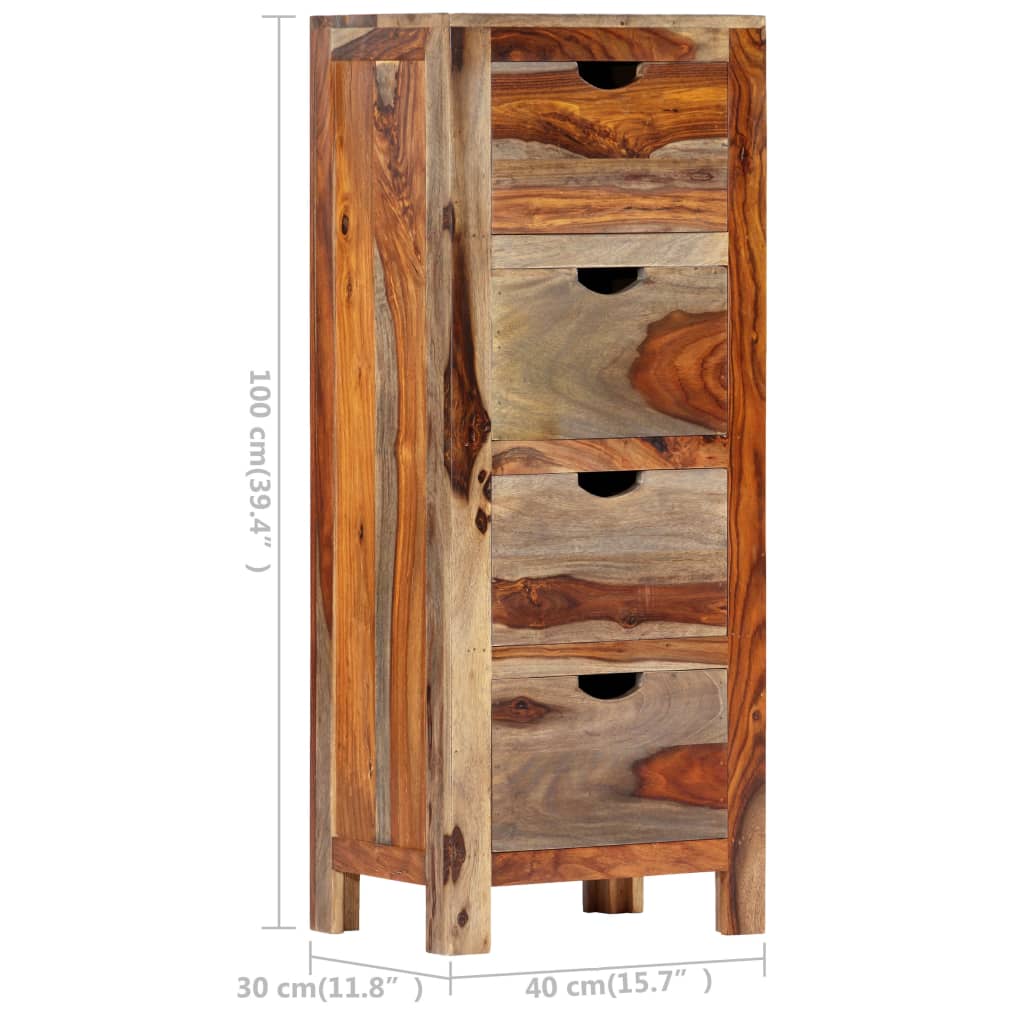 vidaXL Armário com gavetas 40x30x100 cm madeira de sheesham maciça